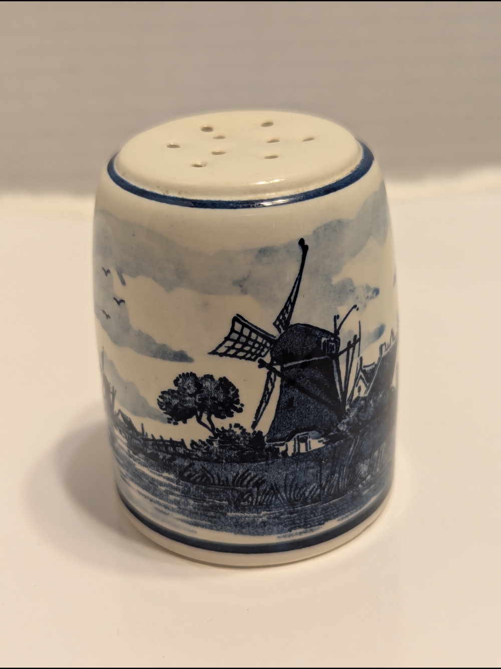 Vintage Distel Delfts Blauw Salt Shaker - Hand-Painted Holland